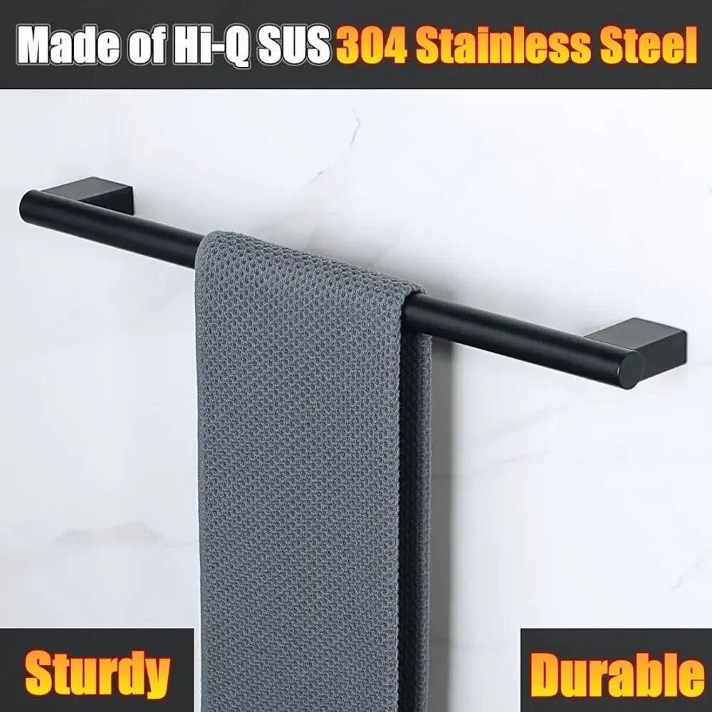 Alise Bath Towel Bar Black Towel Holder Towel 27.5” Long
